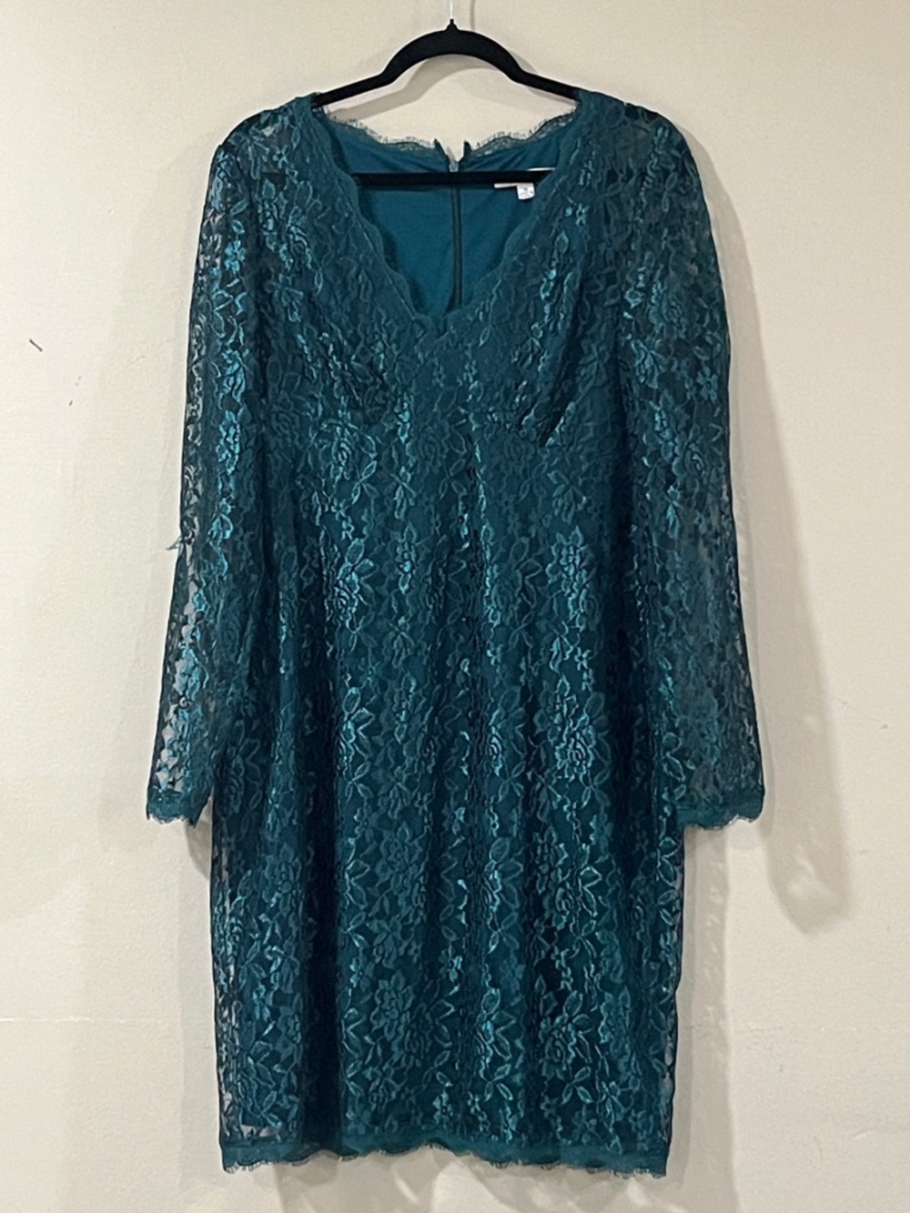 Simply Liliana Teal Lace Long-Sleeve Dress